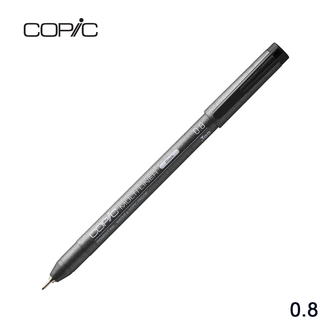 Copic Multiliner Black Pigment Ink Fineliner Pen for Illustration and Technical Drawing - Retail Maharaj