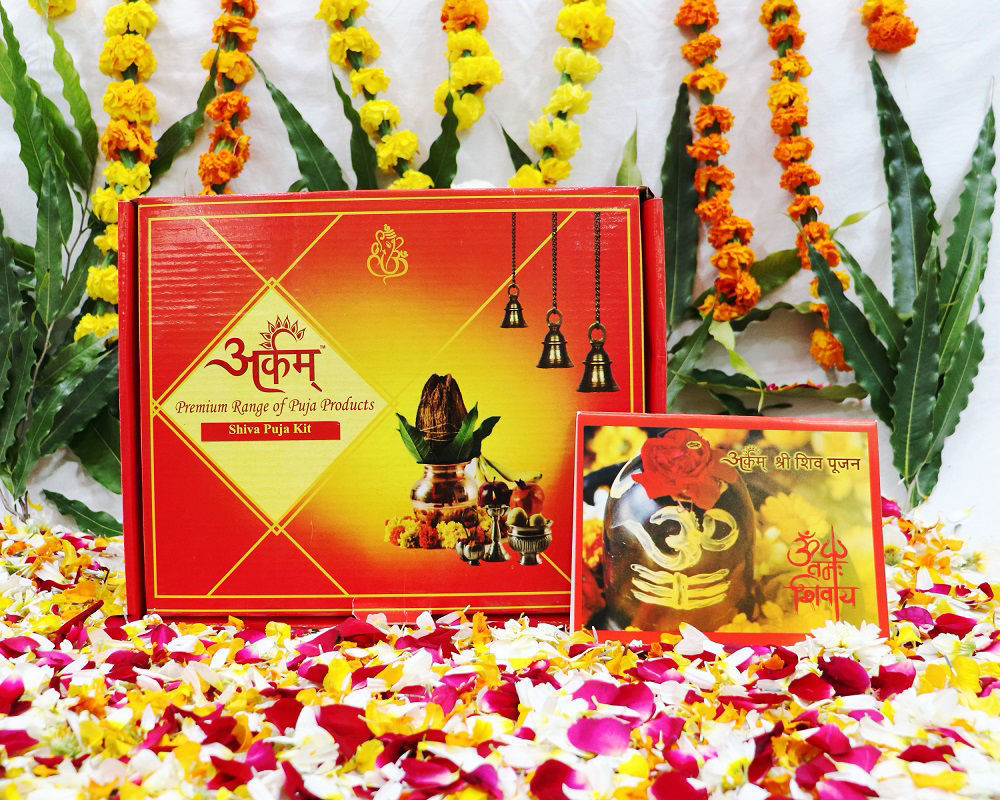 Arkam Shiv Puja Samagri Kit for Shivratri/ Shivaratri Pujan/ Shiva Pooja/ Shrawan Puja (40+ Items) with Detailed Puja Vidhi in Hindi - Retail Maharaj