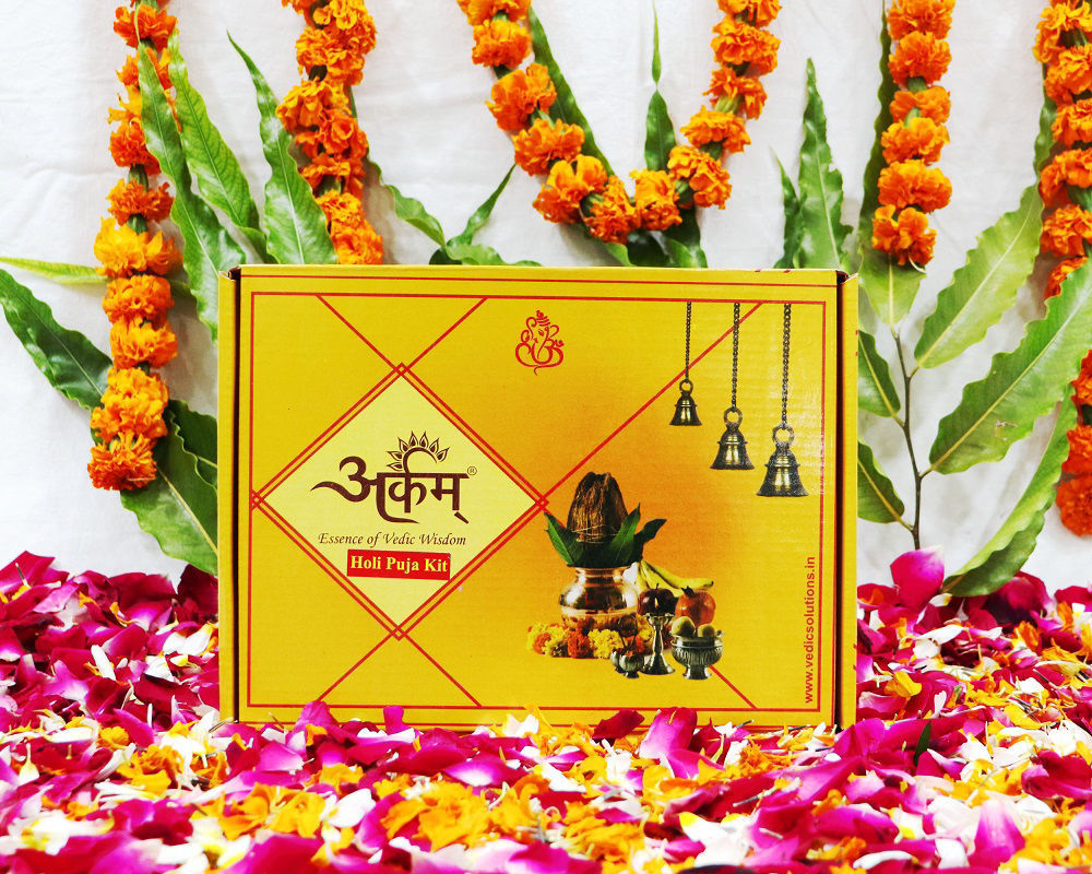 Arkam Holi Puja Samagri Kit/ Holika Dahan Puja/ Holi Pooja (25+ Items) with Katha and detailed Puja Vidhi in Hindi - Retail Maharaj