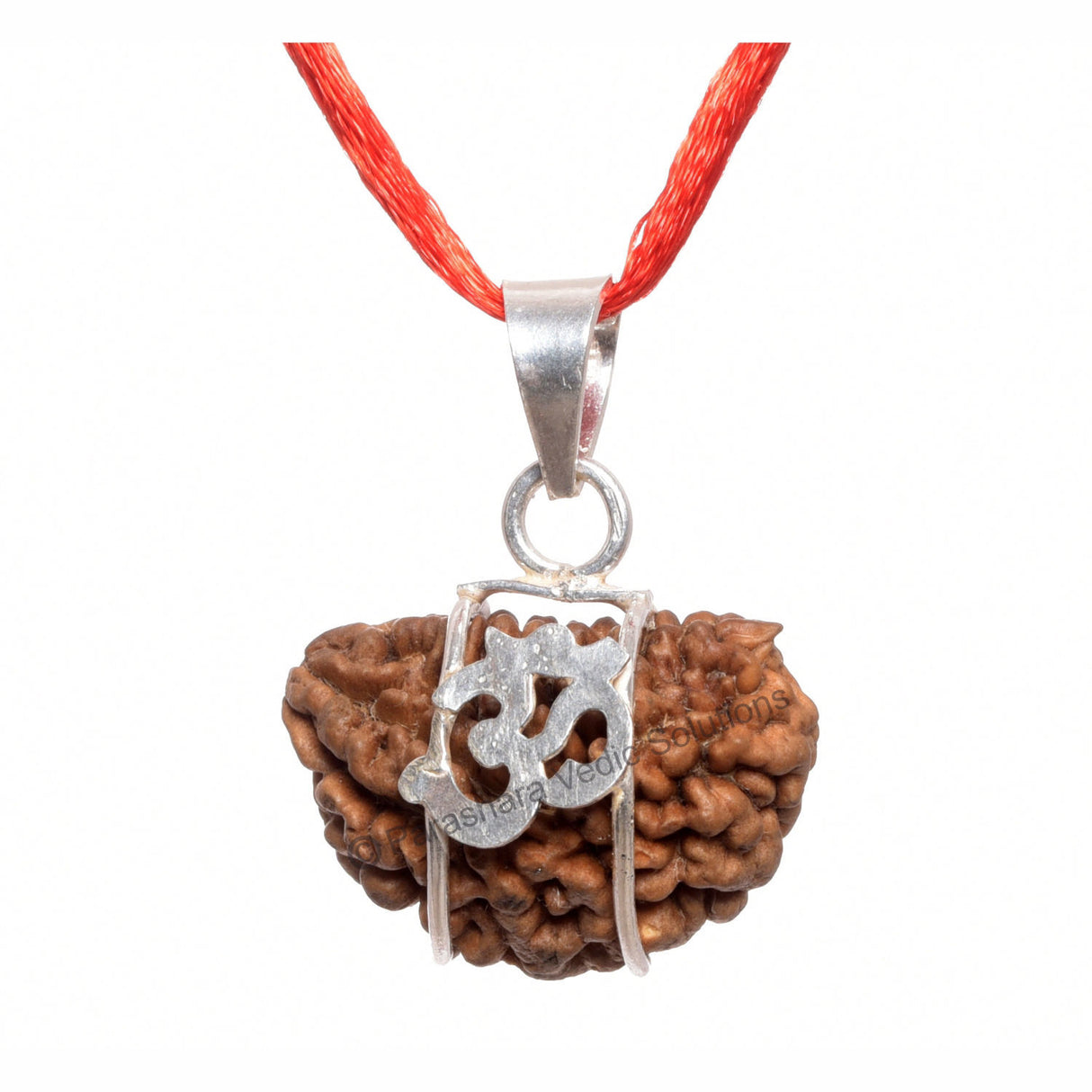 ARKAM One Mukhi Rudraksha Certified Kaju Dana/ Original 1 Mukhi Rudraksh Kaju Dana/ Natural 1 faced Rudraksha with Silver Pendant (Brown) with Certificate and Puja Instructions - Retail Maharaj