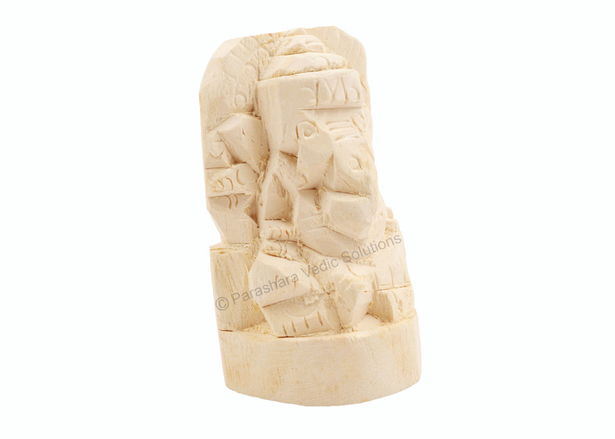 ARKAM Shwetark Ganpati/ Shvetark Ganapati/ Shwetarka Ganesh/ Shwetark Idol/ Aakwood Ganesh/ Aak Ganesha (Height: 3 inches, Color: Off White) - Retail Maharaj