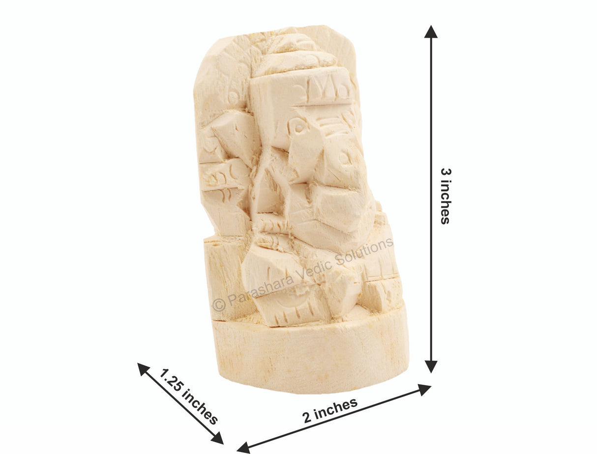 ARKAM Shwetark Ganpati/ Shvetark Ganapati/ Shwetarka Ganesh/ Shwetark Idol/ Aakwood Ganesh/ Aak Ganesha (Height: 3 inches, Color: Off White) - Retail Maharaj