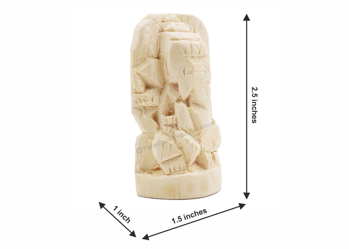ARKAM Shwetark Ganpati/ Shvetark Ganapati/ Shwetarka Ganesh/ Shwetark Idol/ Aakwood Ganesh/ Aak Ganesha (Height: 2.5 inches, Color: Off White) - Retail Maharaj