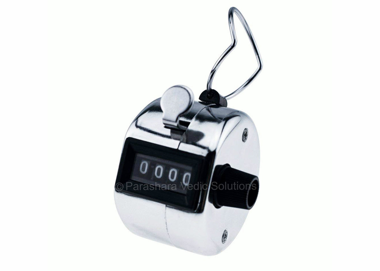 ARKAM Jap Counter/ Jaap Counter/ Tally Counter with Mechanical clicker and ring finger - Steel - (Color: Silver) - Retail Maharaj
