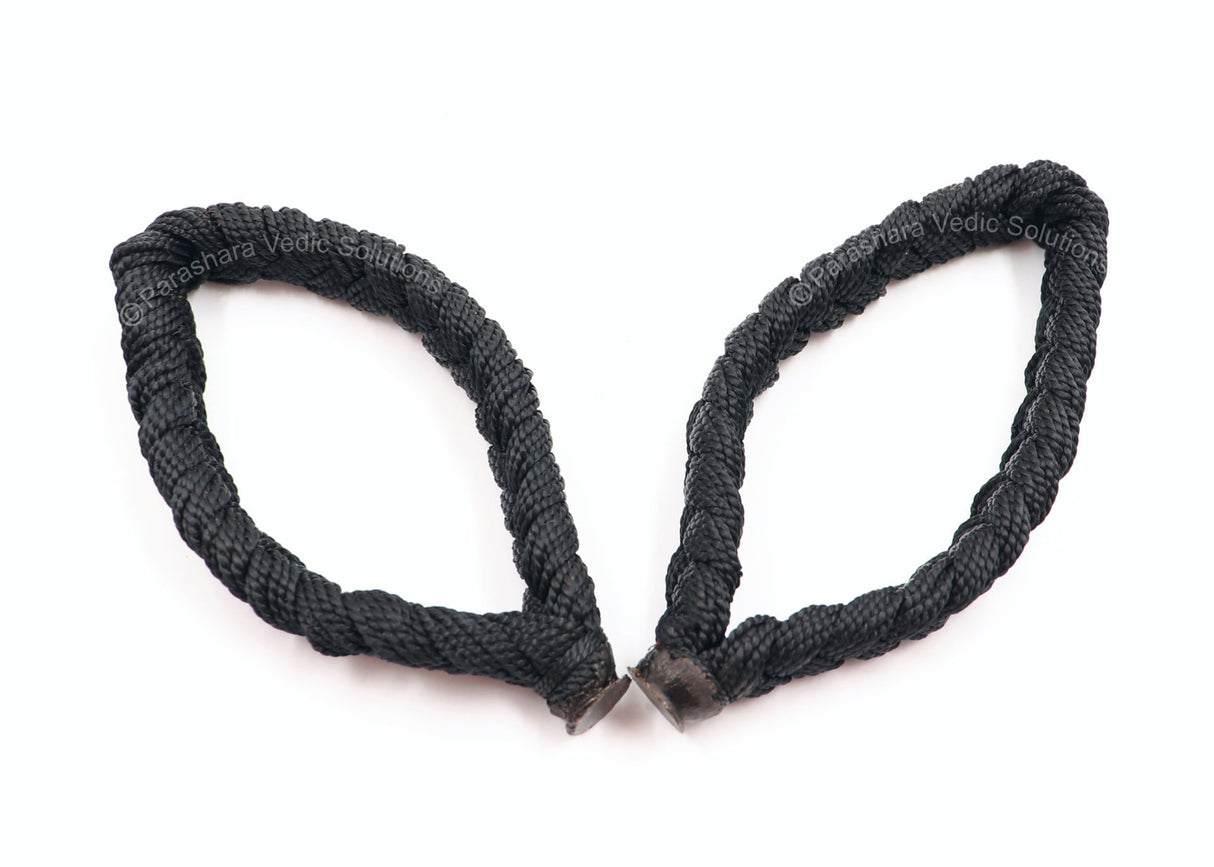 ARKAM Bhairav Kavach/Bhairav Raksha Kavach/Bhairav Raksha Sutra/Black Thread Kavach Bracelet - Set of 2 - Retail Maharaj