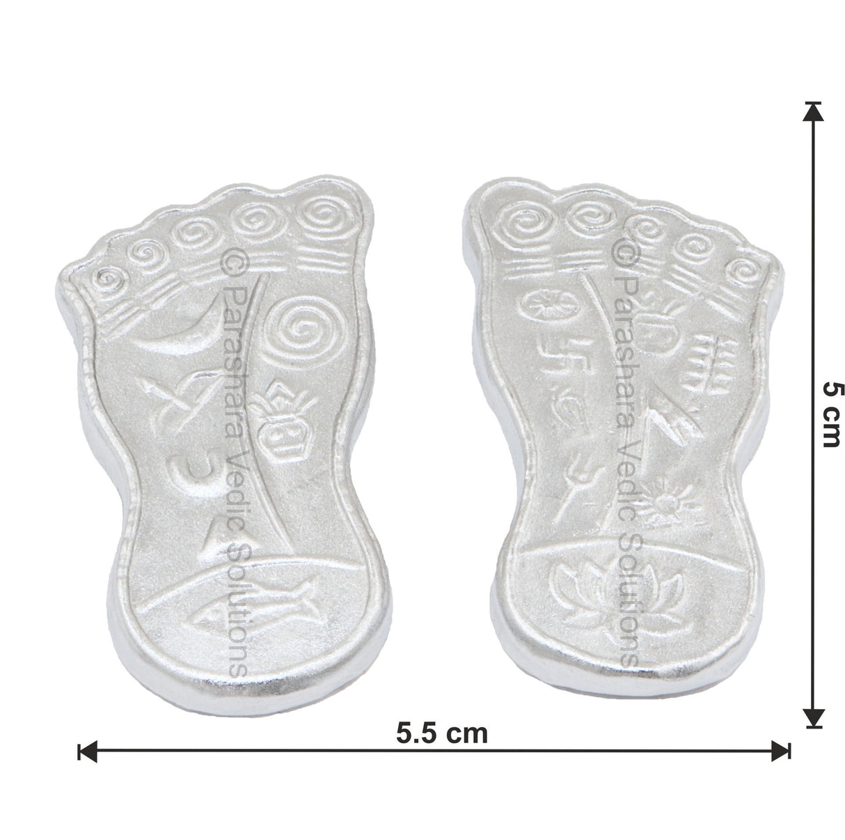 Arkam Parad Charan Paduka /Parad Lakshmiji Charan /Mercury Lakshmi Feet /Mercury Charan Paduka (105 grams) - Retail Maharaj