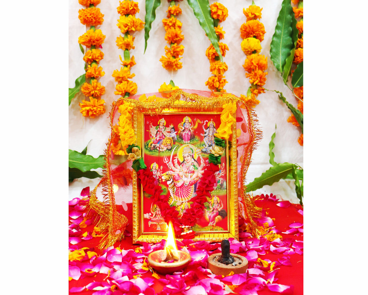 Arkam Navdurga Puja Samagri Kit for Durga Pujan/ Navratri Puja Kit/ Navratri Puja Samagri Kit (45+ Items) with Detailed Puja Vidhi in Hindi - Retail Maharaj
