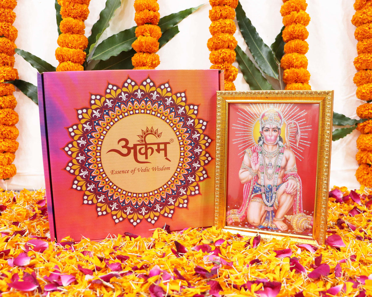 ARKAM Hanuman Puja Samagri Kit/Hanuman Janmotsav Puja Kit/Maruti Pooja Kit/Hanuman Pooja Samagri (40+ Items) with Detailed Puja Vidhi in Hindi - Retail Maharaj