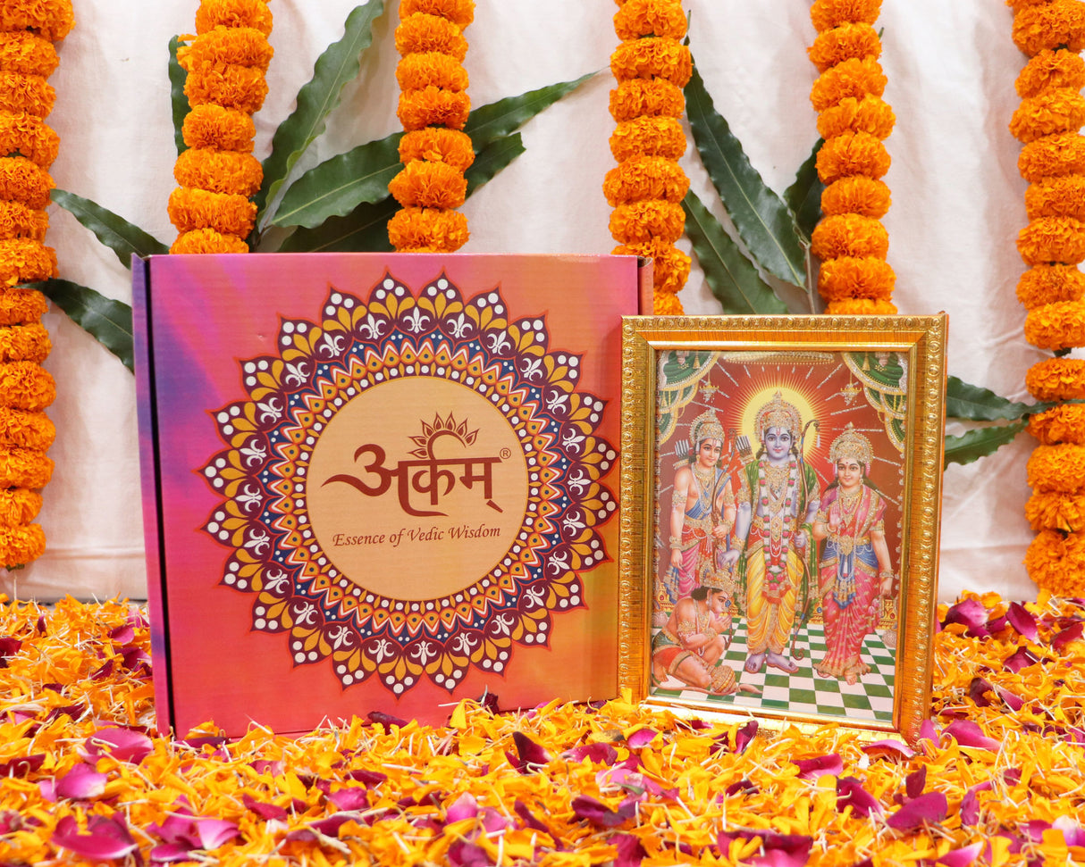 ARKAM Ram Puja Samagri Kit/Ram Navami Puja Kit/Lord Ram Pooja Kit/Ram Navmi Pooja Samagri (40+ Items) with Detailed Puja Vidhi in Hindi - Retail Maharaj