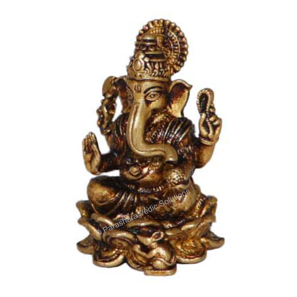 Arkam Brass Ganesh Murti / Ganesha Idol / Pital Ganpati Statue - Antique Brass For Home / Temple / Office (Height: 2.9 cm, Weight: 14 gms) - Retail Maharaj