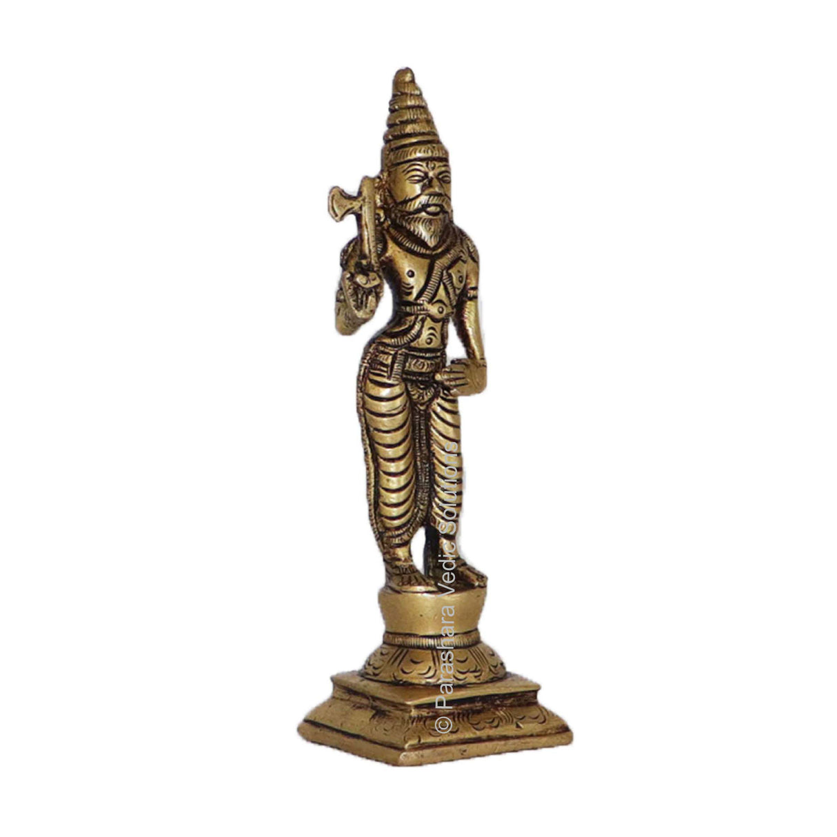 Arkam Brass Parshuram Murti / Parashuram Idol / Pital Vishnu Parshuram Avatar Statue - Antique Brass For Home / Temple / Office (Height: 15.4 cm, Weight: 360 gms) - Retail Maharaj