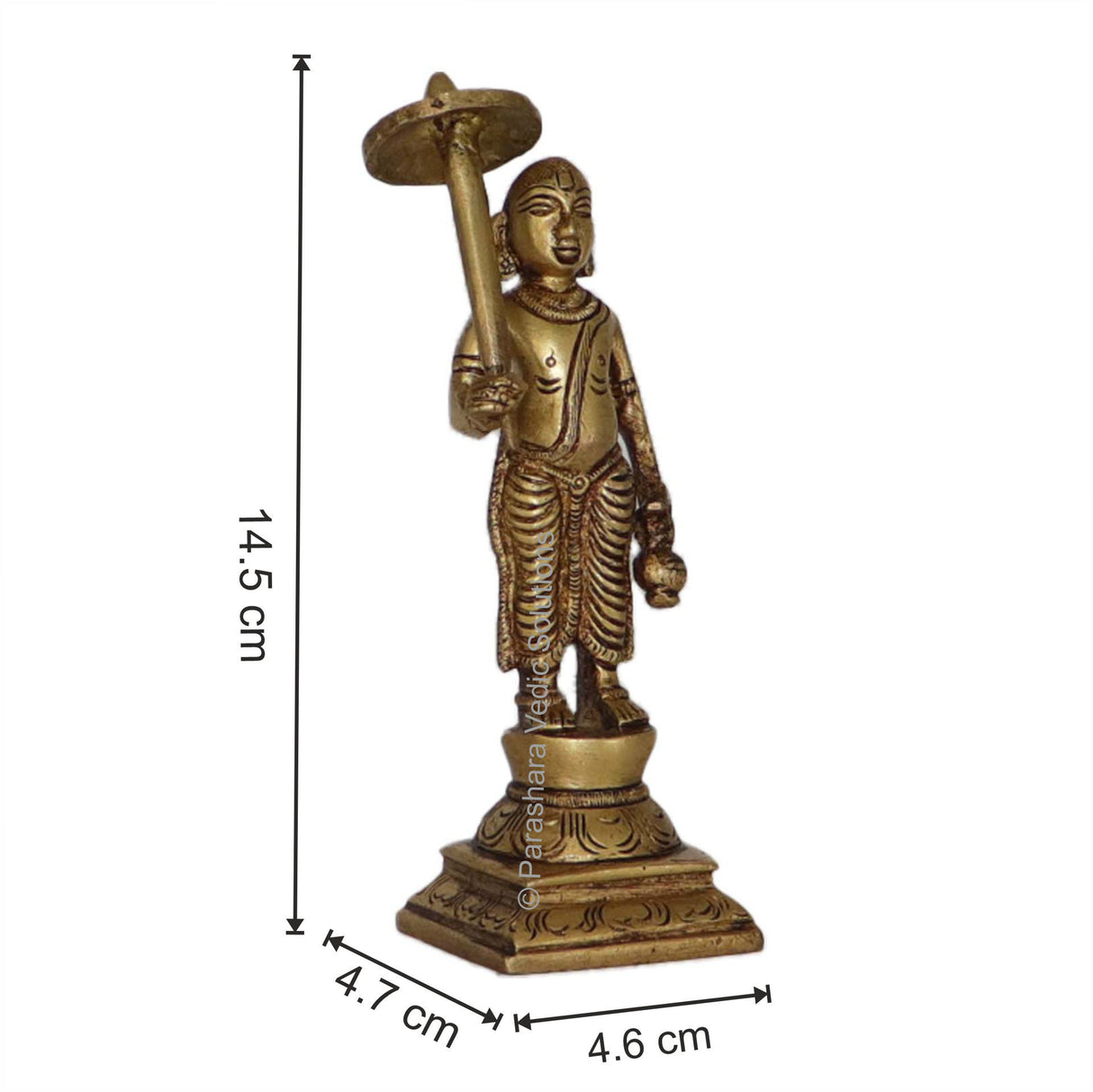 Arkam Brass Vaman Murti / Vaaman Idol / Pital Vishnu Vaman Avatar Statue - Antique Brass For Home / Temple / Office (Height: 14.5 cm, Weight: 400 gms) - Retail Maharaj
