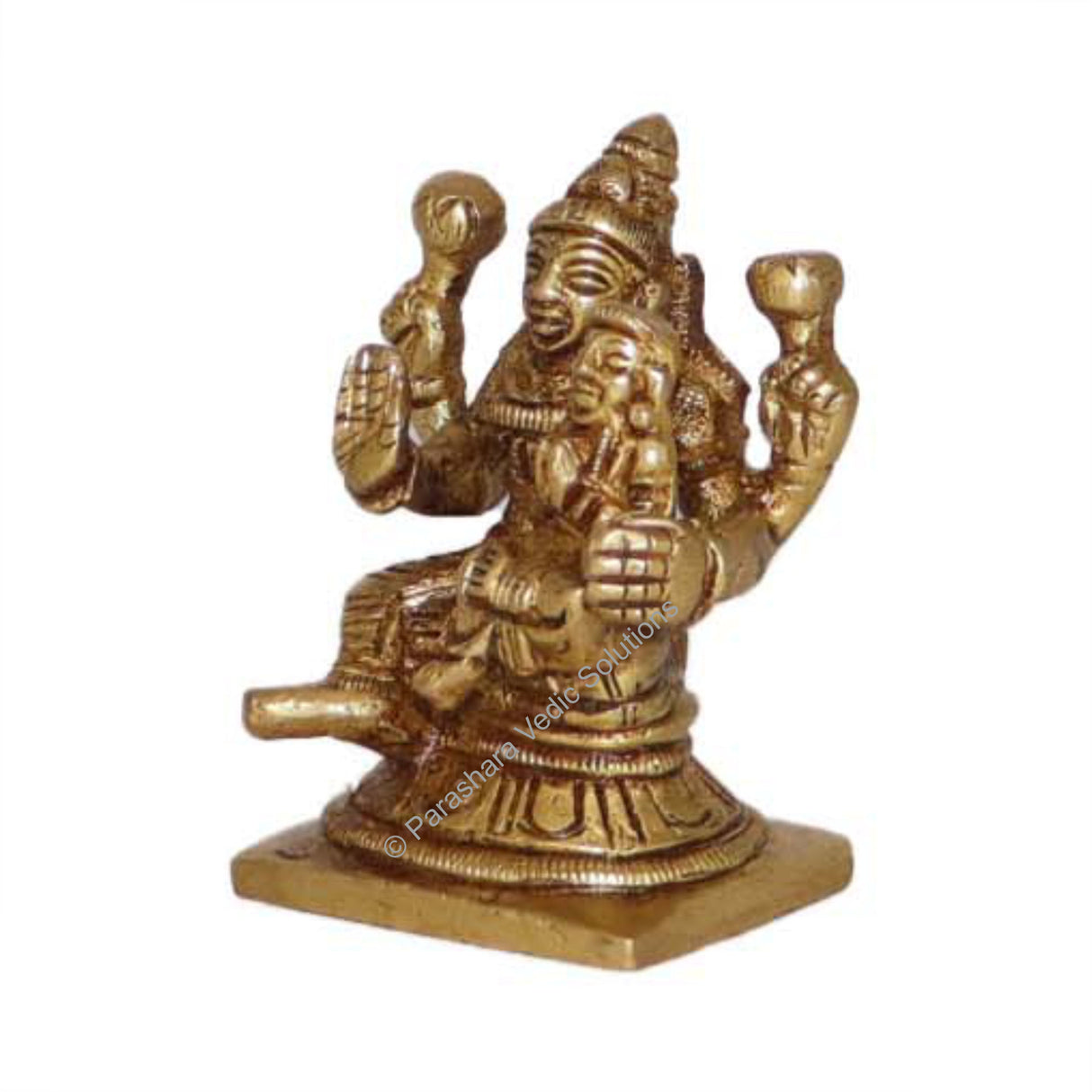 Arkam Brass Santan Lakshmi Murti / Santana Laxmi Idol / Pital Ashthalakshmi Statue - Antique Brass For Home / Temple / Office (Height: 6.4 cm, Weight: 210 gms) - Retail Maharaj