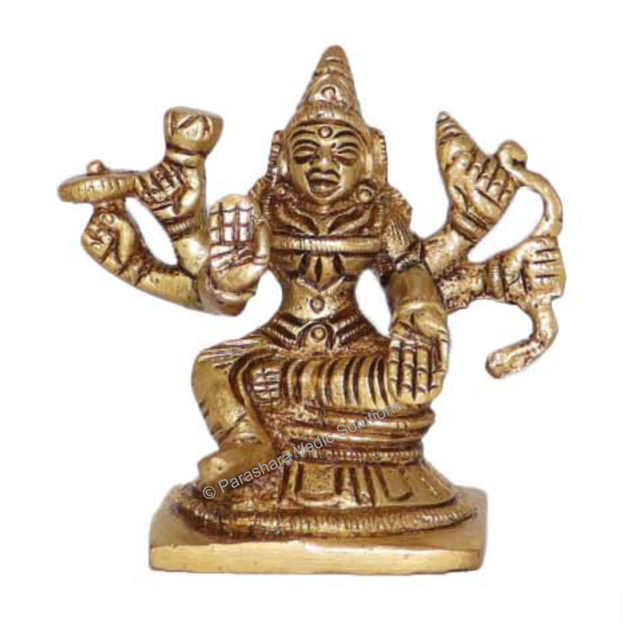 Arkam Brass Veer Lakshmi Murti / Veer Laxmi Idol / Pital Ashthalakshmi Statue - Antique Brass For Home / Temple / Office (Height: 6.5 cm, Weight: 210 gms) - Retail Maharaj