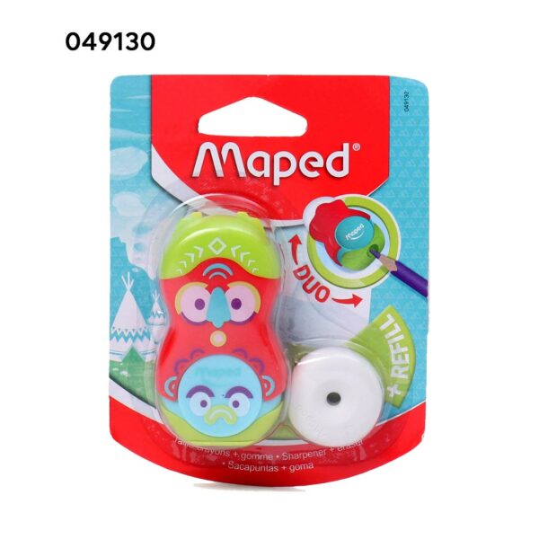 Maped Loopy Coloured Duo Eraser and Pencil Sharpener Pack - Retail Maharaj