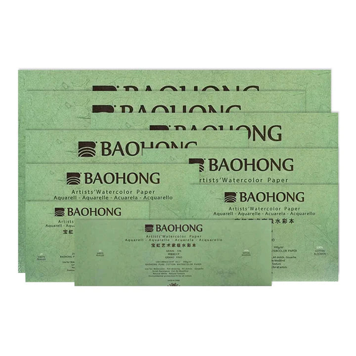 Baohong Artist Cold Press Watercolour Paper Block 300 GSM 20 Sheets - Retail Maharaj