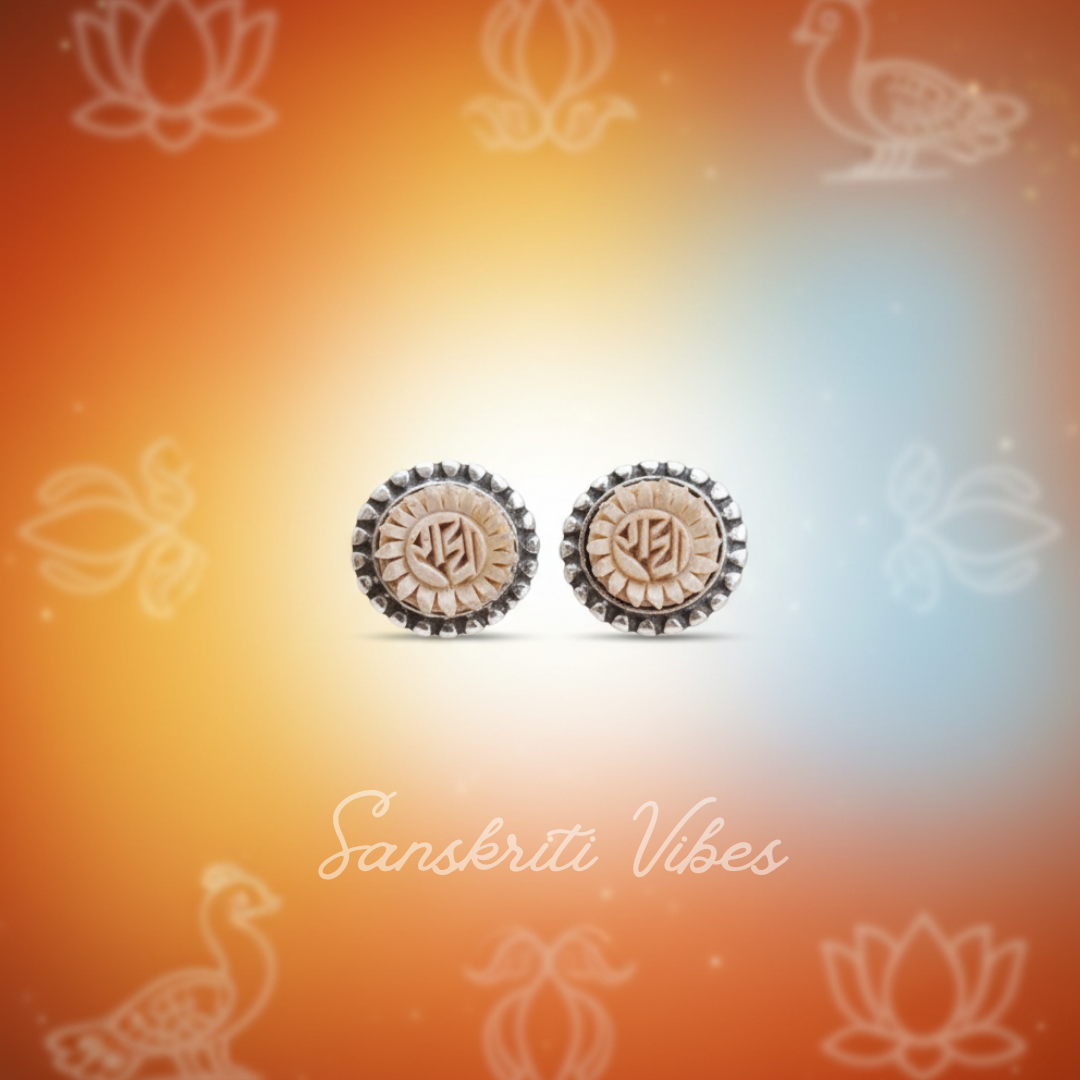 Handmade Radha Carved Earrings in Silver – Divine Spiritual Jewelry - Retail Maharaj
