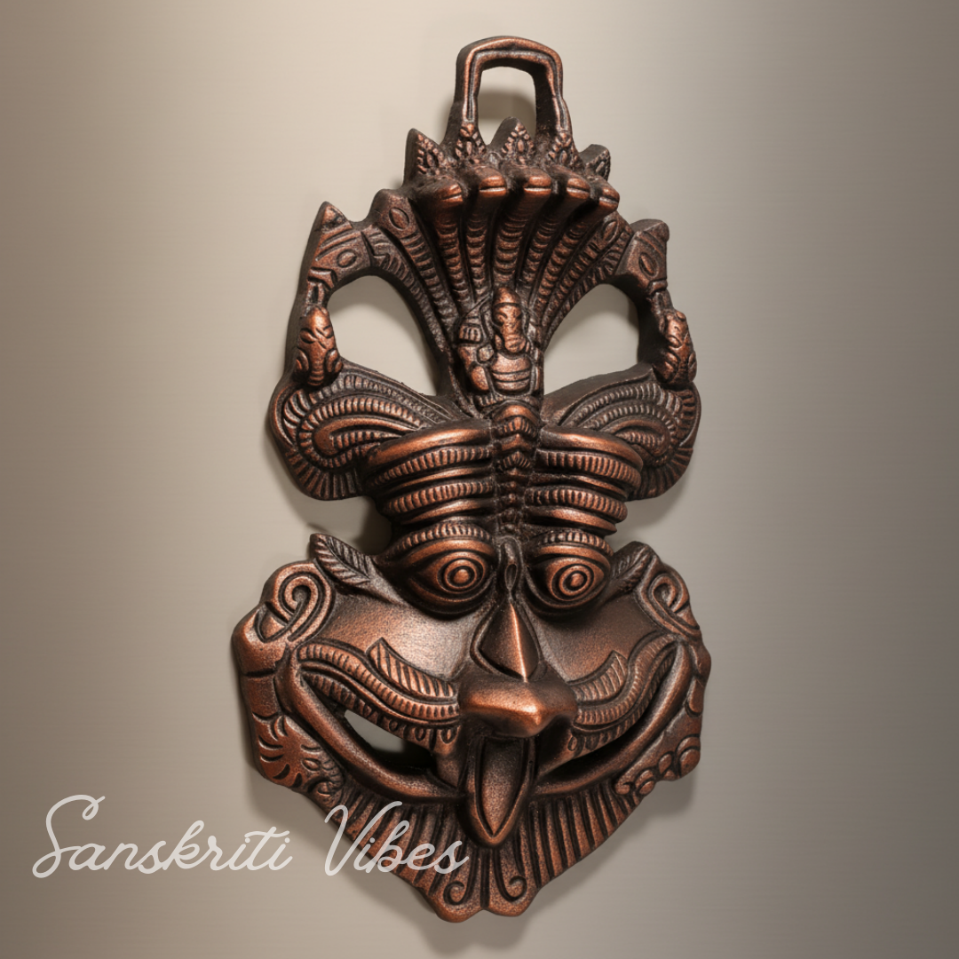 Metal Nazar Battu Wall Hanging with Naag Ganesha for Evil Eye Protection – Nazar Suraksha Kawach for Home & Office (Glossy Finish, Made in India)