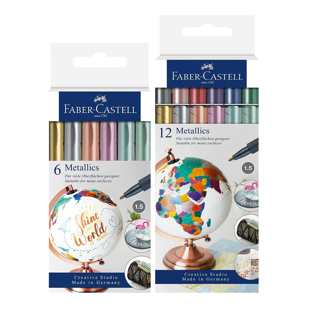 Faber Castell Metallic Marker Pens Multi Surface Art Set - Retail Maharaj