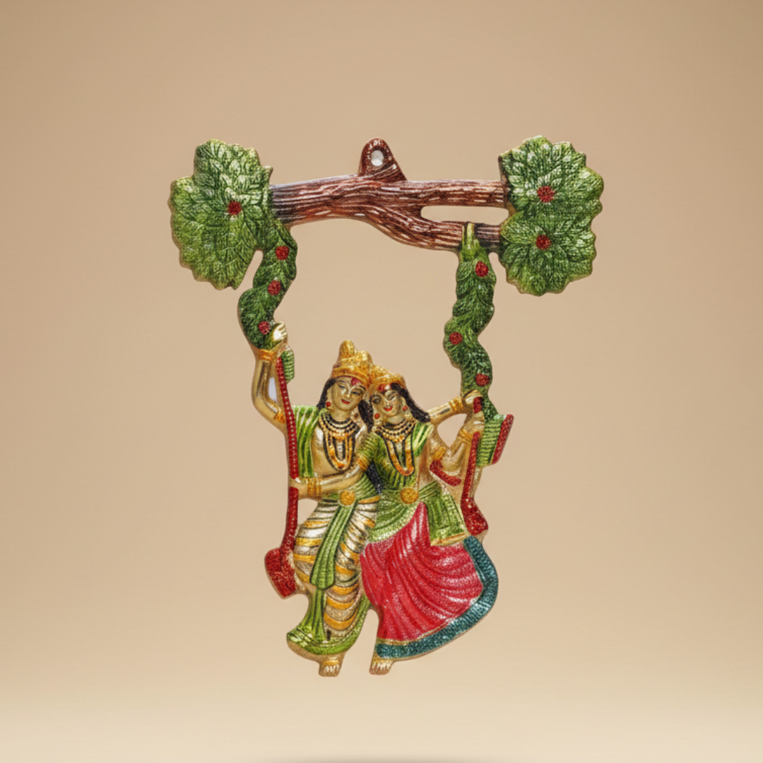 Handcrafted Radha Krishna Metal Statue Decorative Idol for Home Decor and Pooja by Sanskriti Vibes - Retail Maharaj
