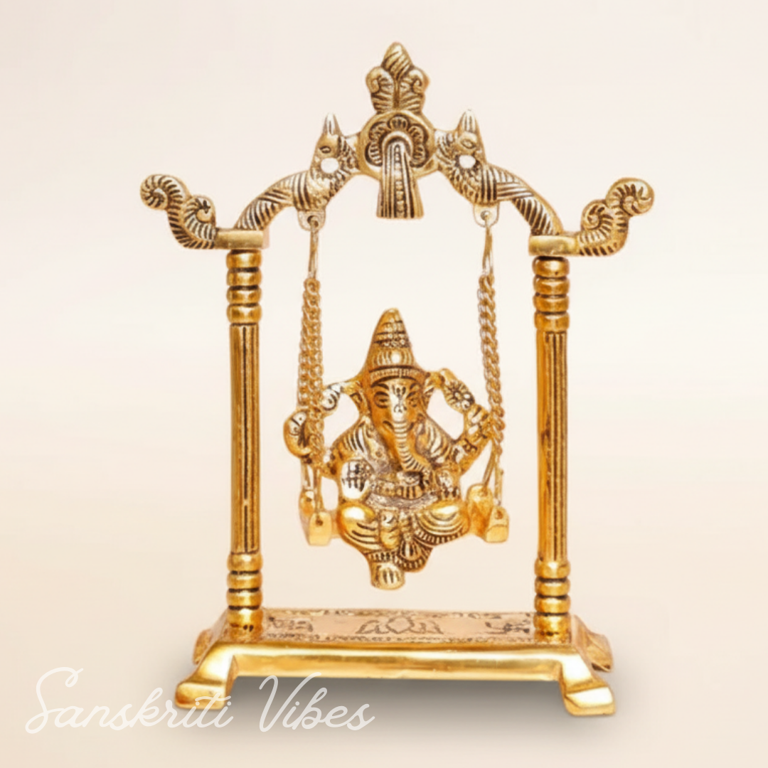 Ganesh Ji Jhula Idol Decorative Showpiece for Home and Pooja Room - Retail Maharaj