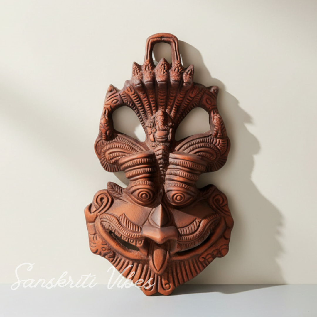 Metal Nazar Battu Wall Hanging with Naag Ganesha for Evil Eye Protection – Nazar Suraksha Kawach for Home & Office (Glossy Finish, Made in India)