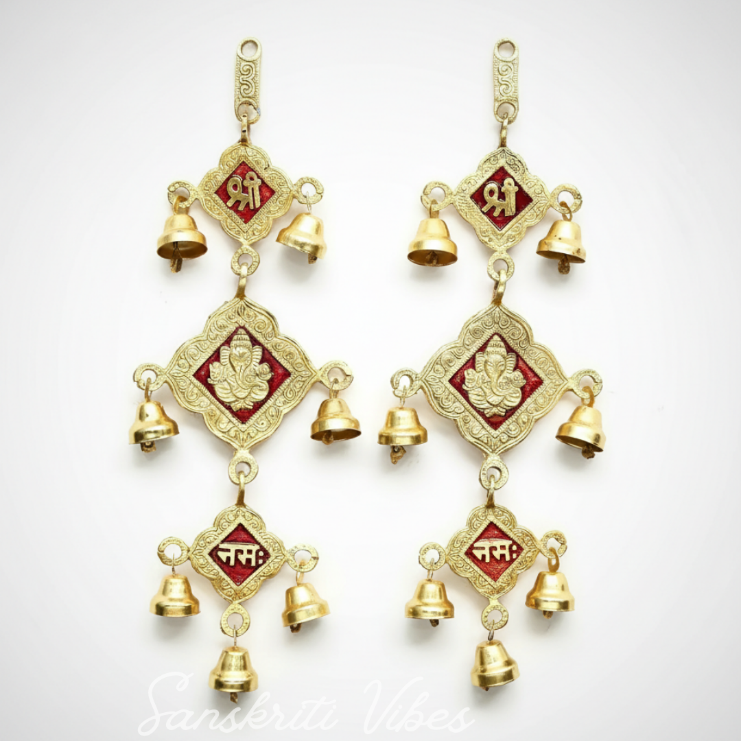 Wall Hanging Bells Multicolor Decorative Showpiece – 27 Cm (Aluminium) - Retail Maharaj