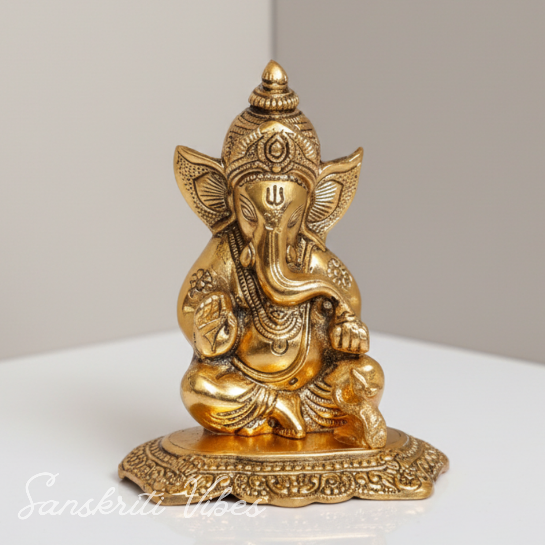 Metal Ganesha Statue Decorative Showpiece for Home Decor and Auspicious Gifting - Retail Maharaj
