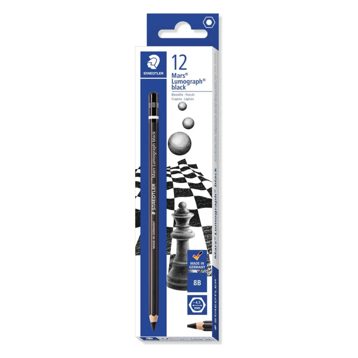 Staedtler Mars Lumograph 8B Drawing Pencils Pack of 12 - Retail Maharaj