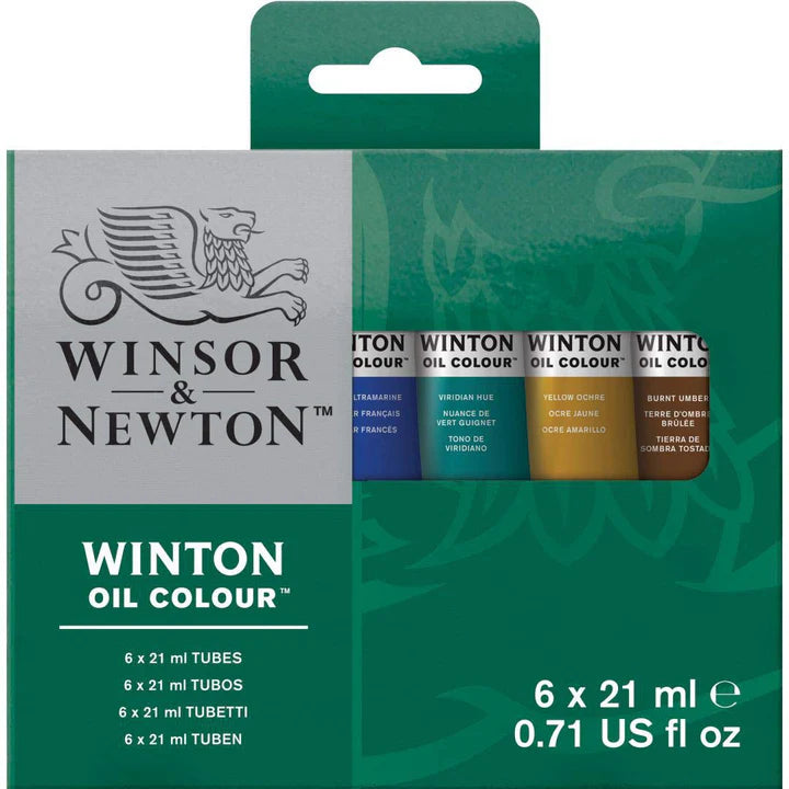 Winsor & Newton Winton Oil Colour Intro Set 6 x 21ml Tubes for Artists - Retail Maharaj