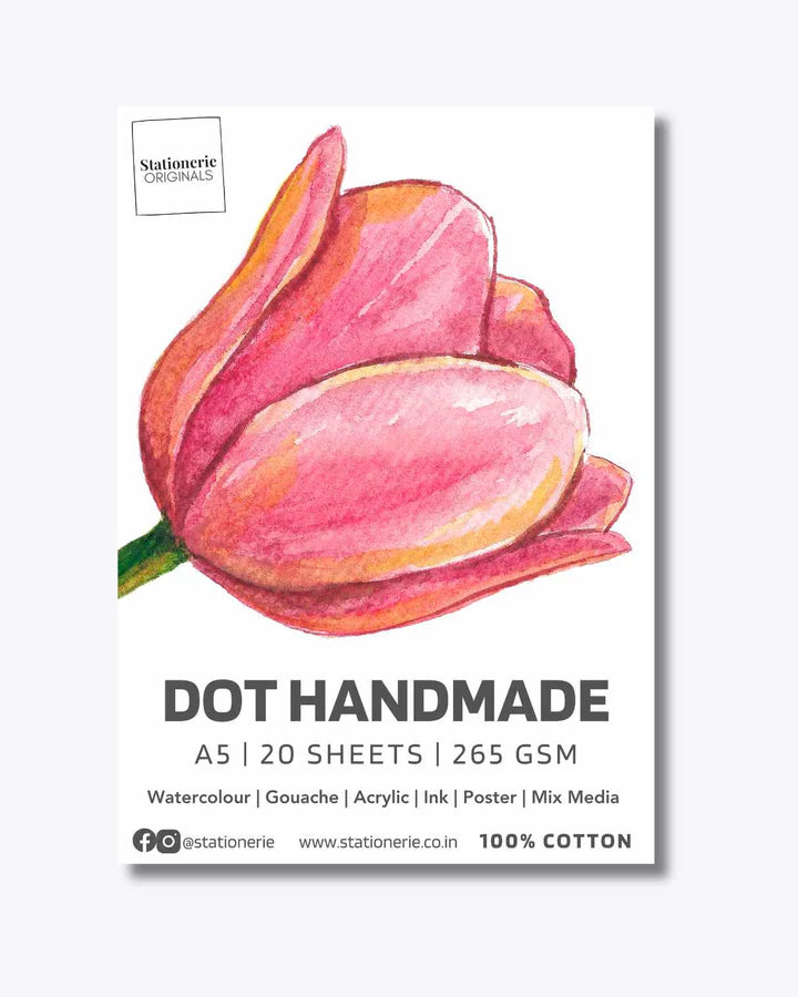 Retail Maharaj Dot Handmade Paper Pad A5 265 GSM 20 Sheets - Retail Maharaj