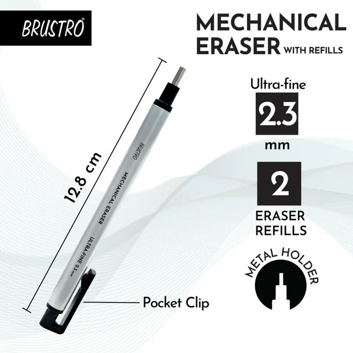 Brustro Mechanical Precision Retractable Eraser 2.3mm Ultra Fine Tip - Retail Maharaj