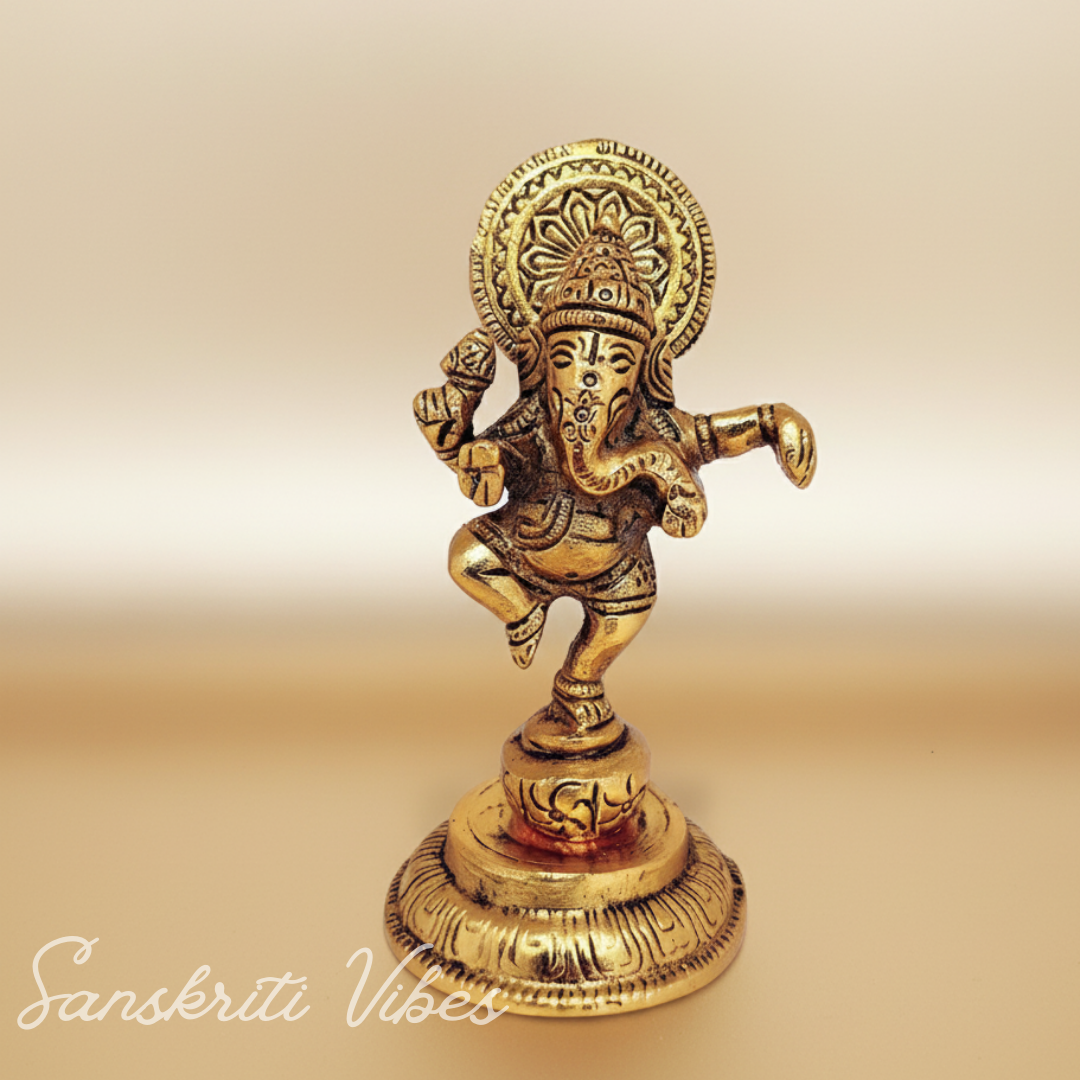 Ganesha Metal Statue Murti for Pooja Decorative Ganesh Idol for Home Mandir and Auspicious Gifting - Retail Maharaj