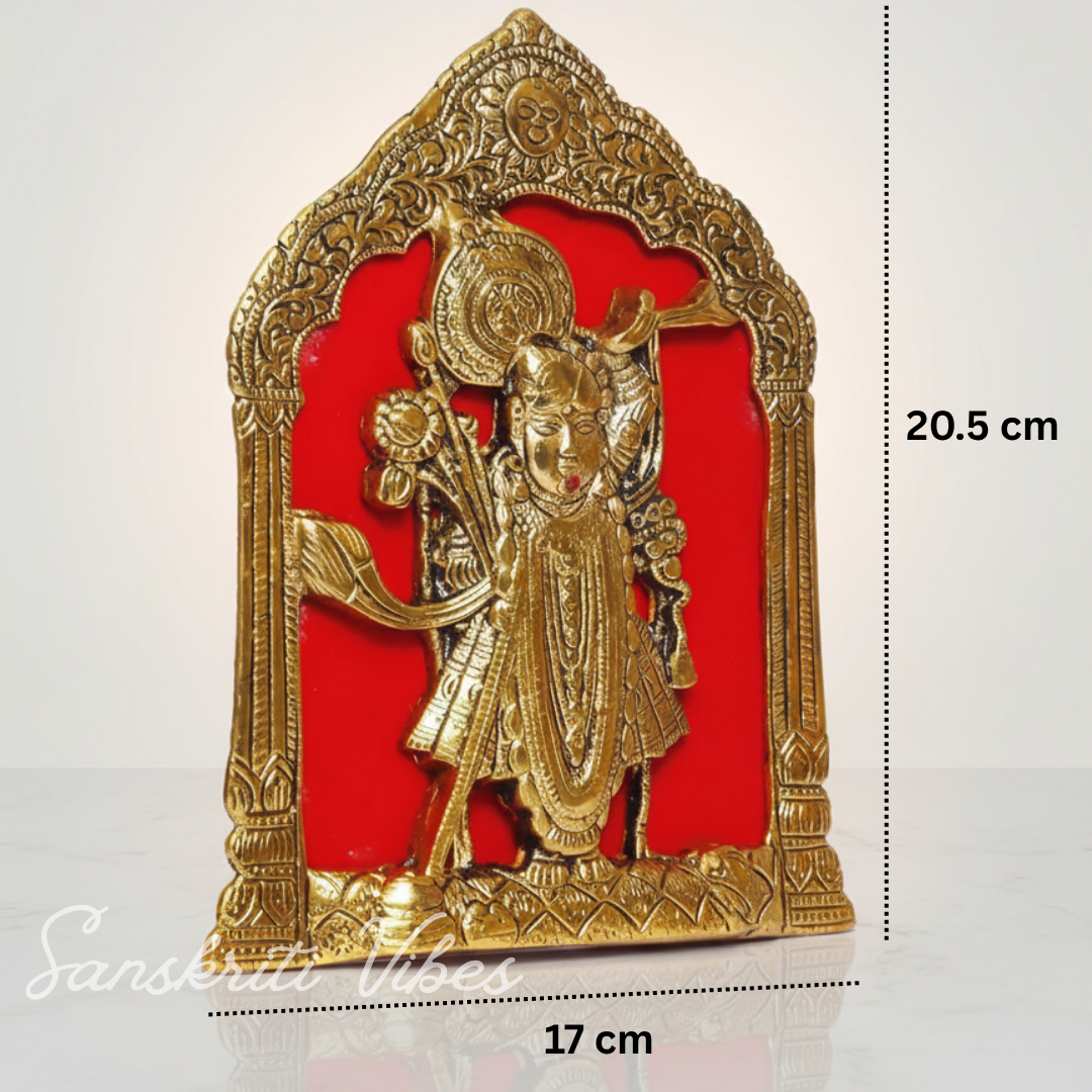 Shree Nathji / Krishna Metal Statue – 20.5 cm Glossy Finish Handcrafted Murti for Pooja, Home Décor & Religious Gift | - Retail Maharaj