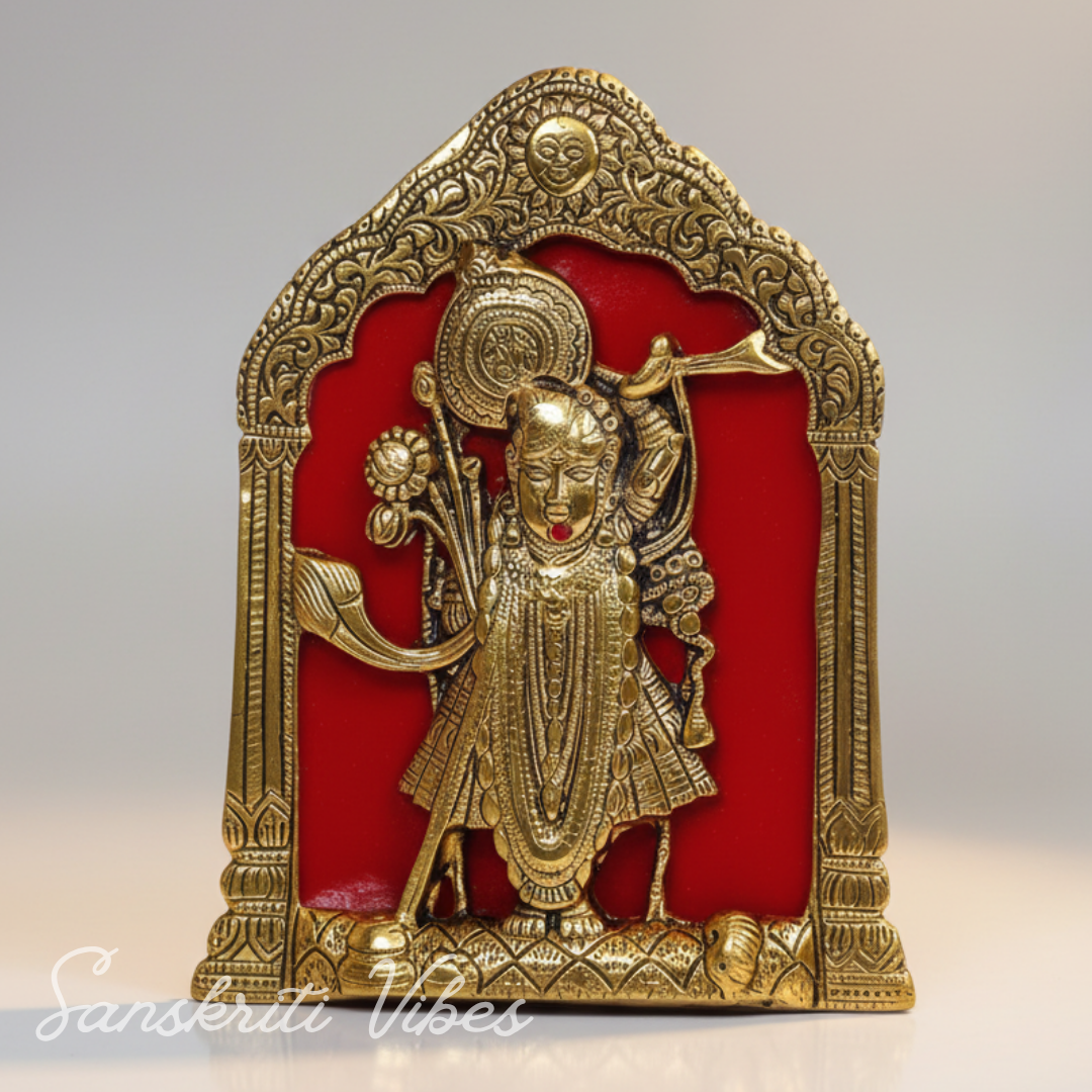 Shree Nathji / Krishna Metal Statue – 20.5 cm Glossy Finish Handcrafted Murti for Pooja, Home Décor & Religious Gift | - Retail Maharaj