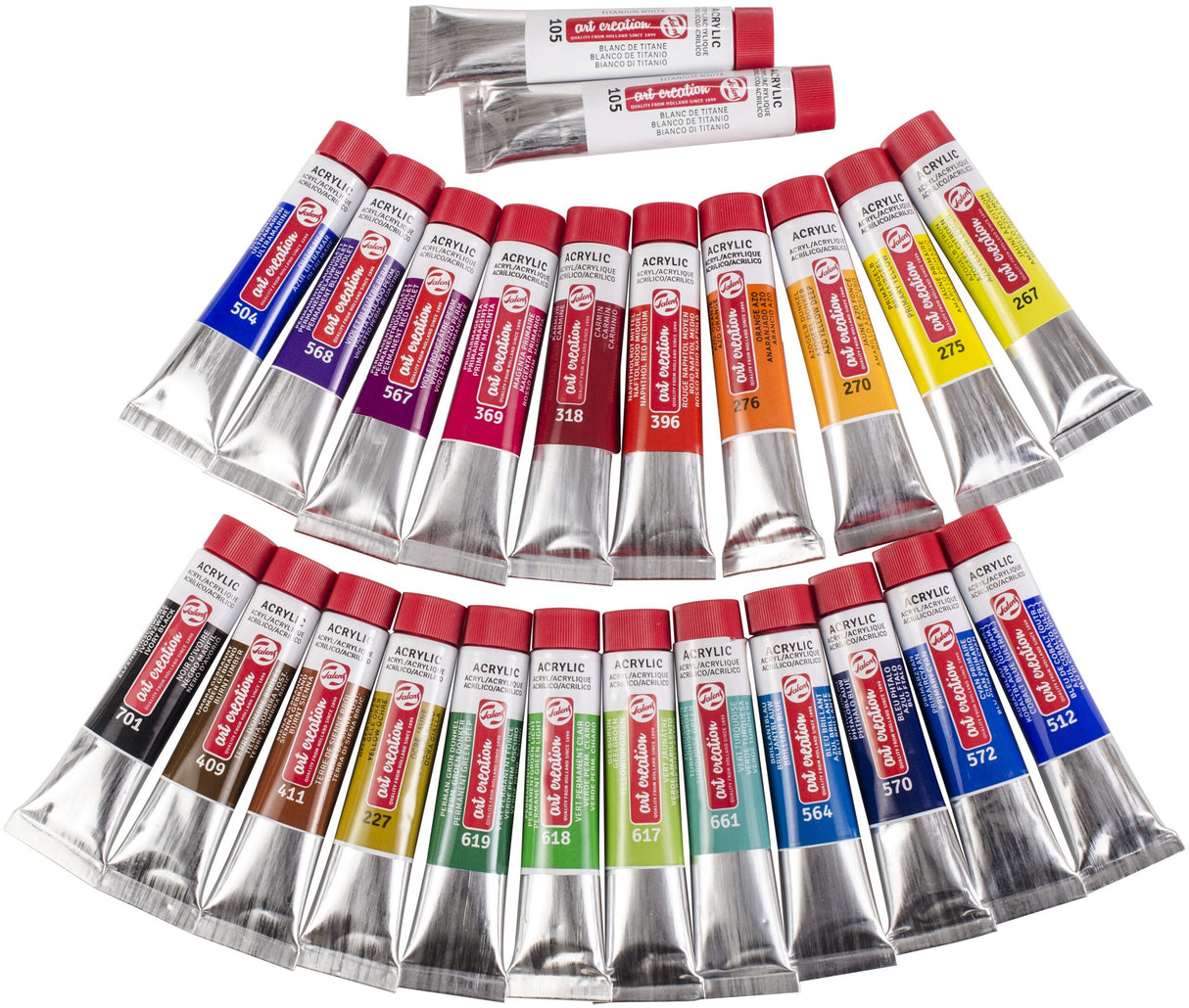 Royal Talens Art Creation Acrylic Colour Set of 12 and 24 for Artists and Hobby Painters - Retail Maharaj