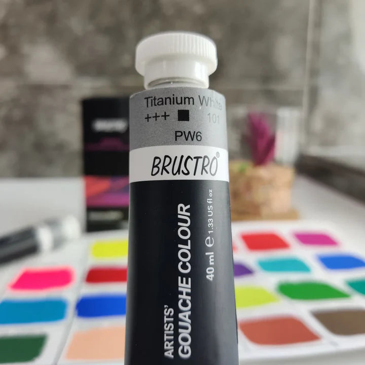Brustro Artists Gouache Titanium White 40ml Twin Pack - Retail Maharaj