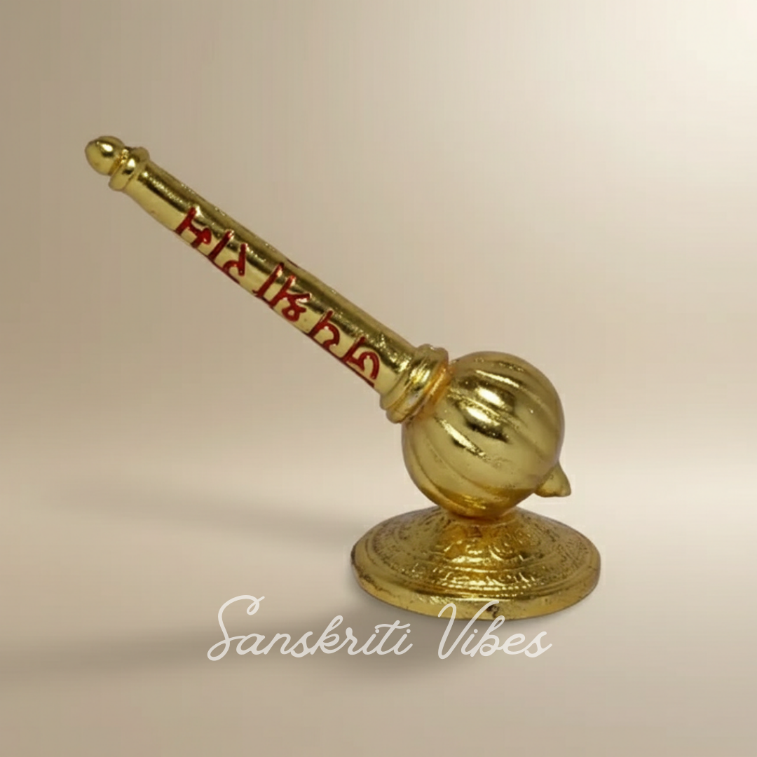 Lord Shree Hanuman Ji Big Gada with Jai Shree Ram Engraving Decorative Idol for Mandir, Pooja Room and Home Décor - Retail Maharaj