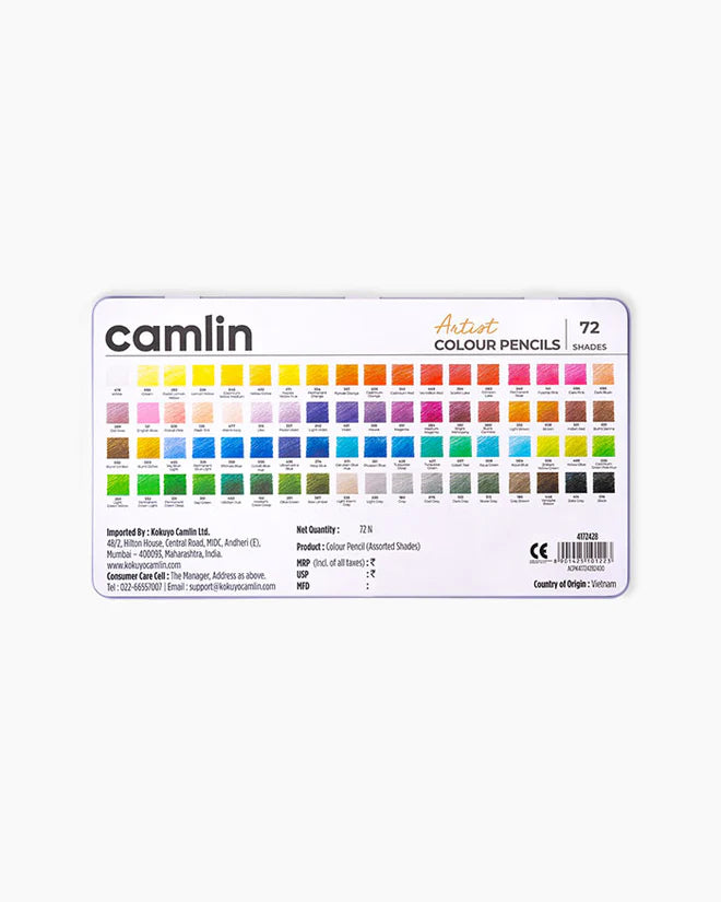 Camlin Artist Colour Pencils Assorted 72 Shades - Retail Maharaj