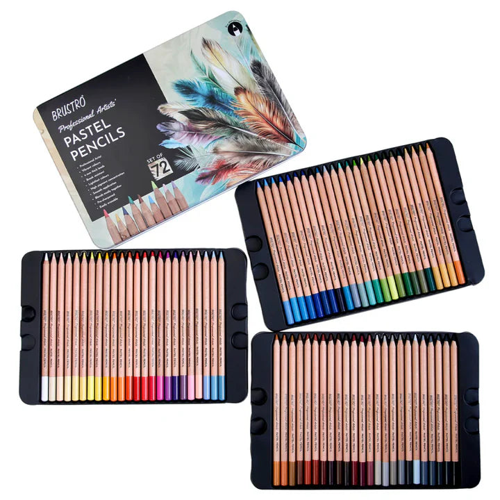 Brustro Artists Pastel Pencil Set 72 Shades with 4mm Core for Blending Shading and Illustration - Retail Maharaj
