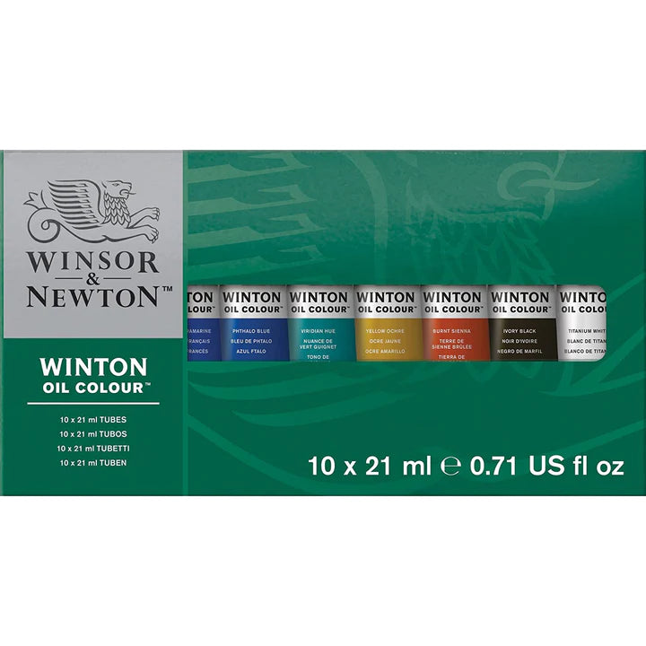 Winsor & Newton Winton Oil Colour Set 10 Tubes 21ml for Artists - Retail Maharaj