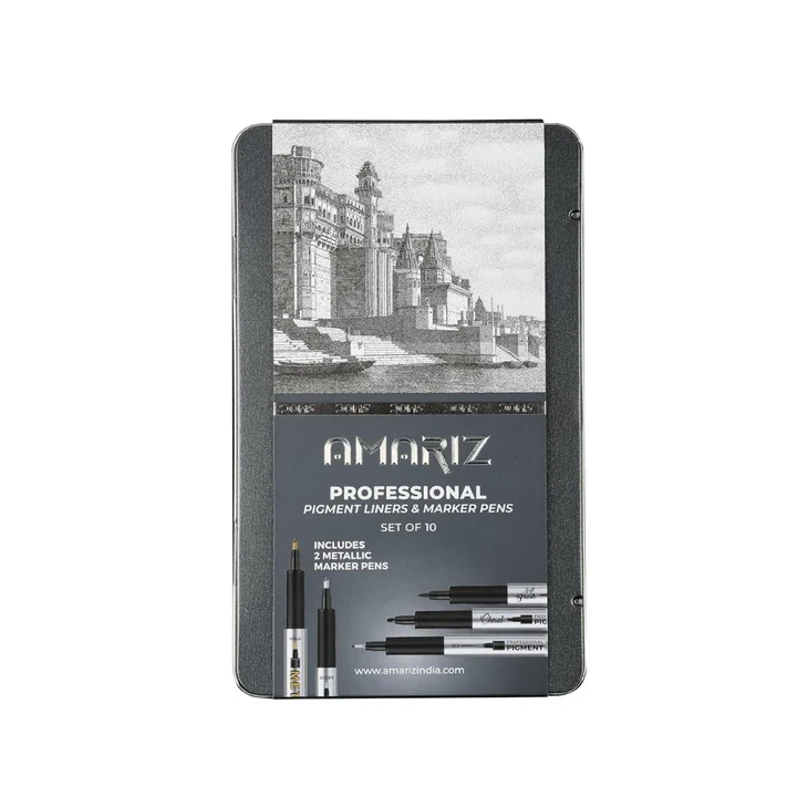 Doms Amaritz Professional Pigment Liner and Marker Pen Set of 10 - Retail Maharaj
