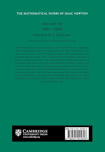 The Mathematical Papers of Isaac Newton: Volume 7, 1691-1695 (The Mathematical Papers of Sir Isaac Newton) - Retail Maharaj