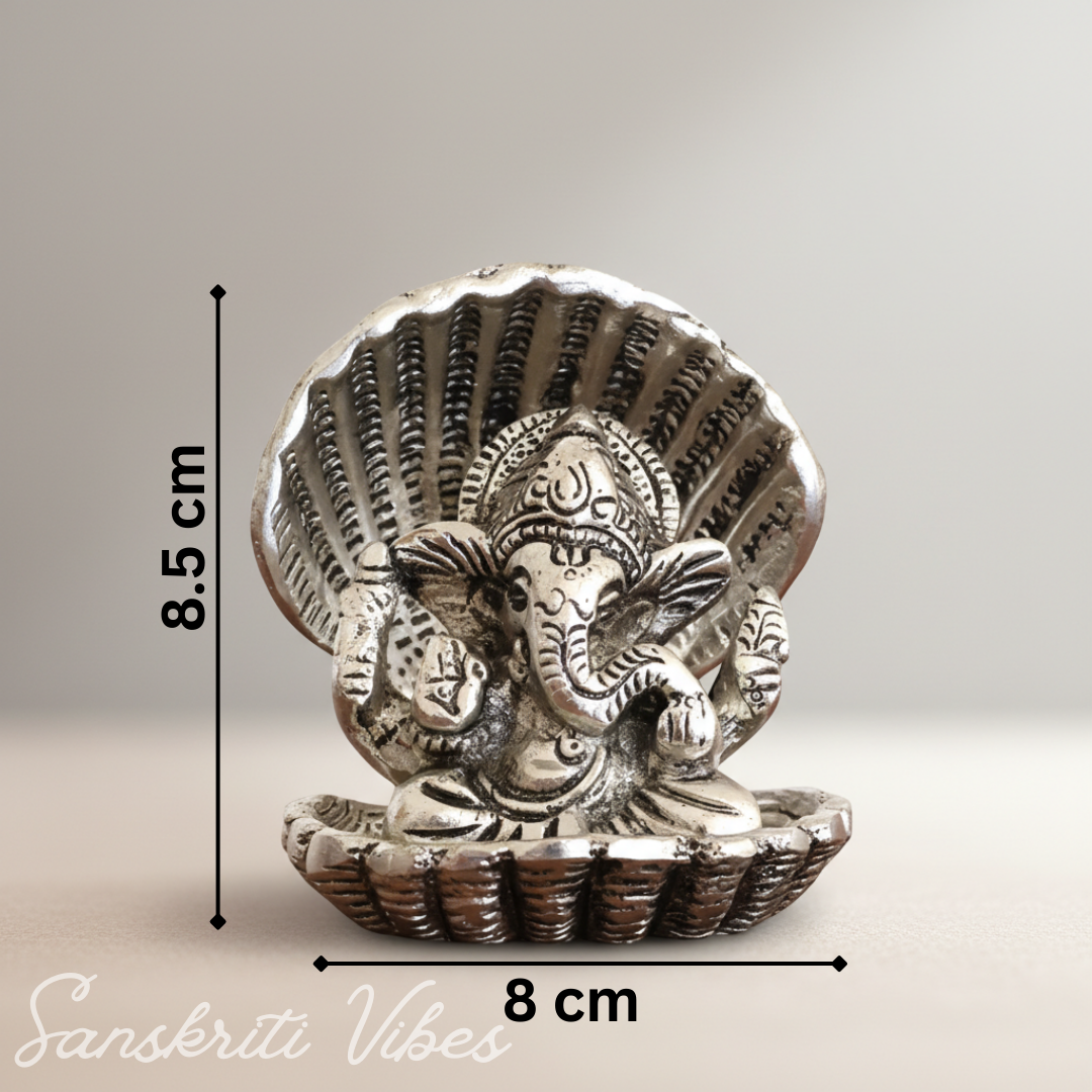 Silver Plated Ganesha Ji In Sheep For Pooja Room Showpiece For Room - Retail Maharaj