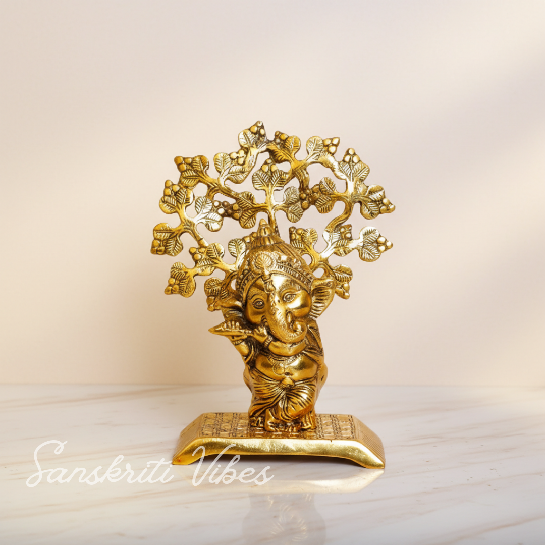 Ganesha Standing Playing Flute Metal Statue - Retail Maharaj