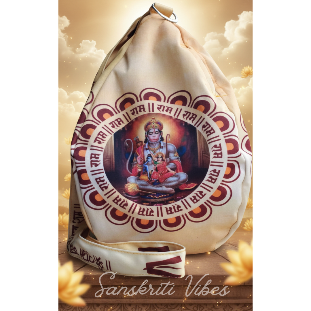 Shri Ram Bhakt Hanuman Ji Digital Japa Jholi Bag Premium Electronic Chanting Counter for Meditation and Mantra Jaap - Retail Maharaj