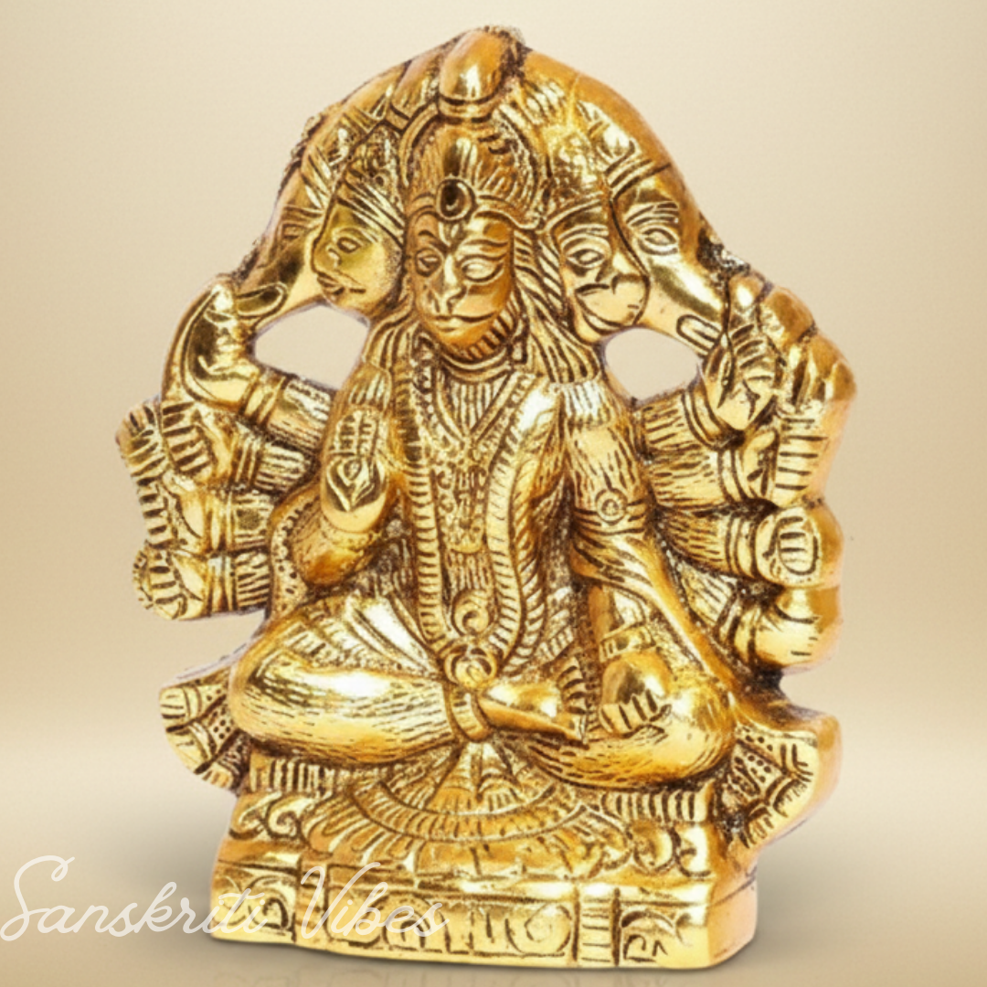 Metal Panchmukhi Hanuman Ji Murti / Panchmukhi Bajrangbali - 13 Cm (Aluminium) - Retail Maharaj