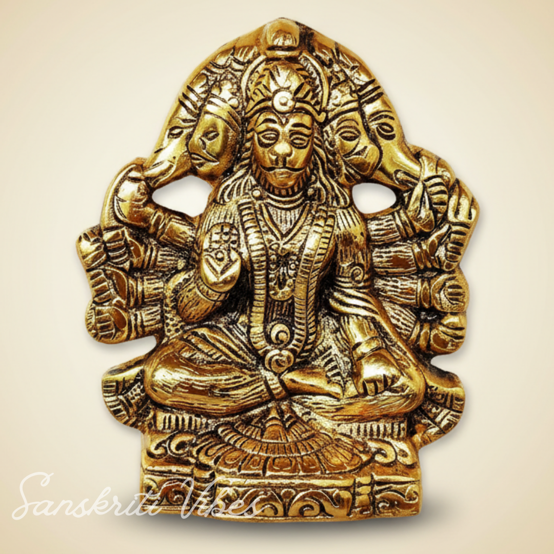 Metal Panchmukhi Hanuman Ji Murti / Panchmukhi Bajrangbali - 13 Cm (Aluminium) - Retail Maharaj