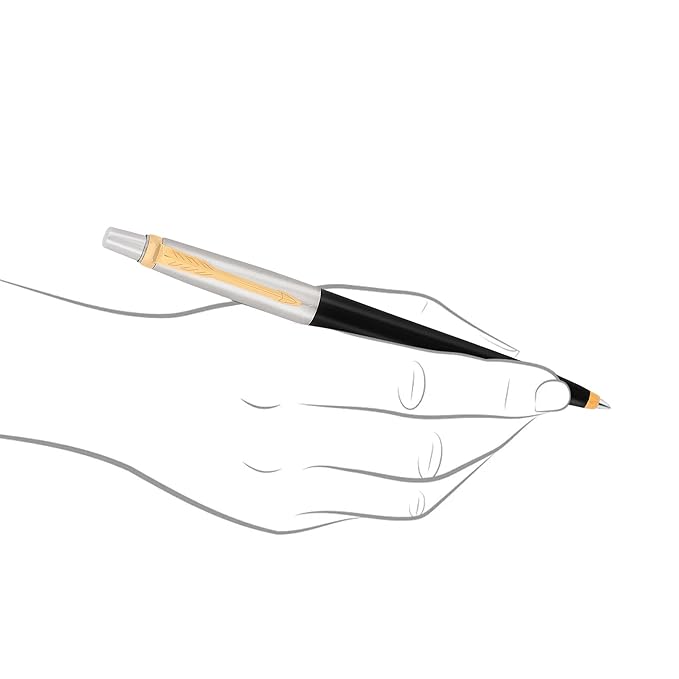 Parker Jotter Standard Ball Pen Gold Trim | Body Color – Black | Ink Color – Blue