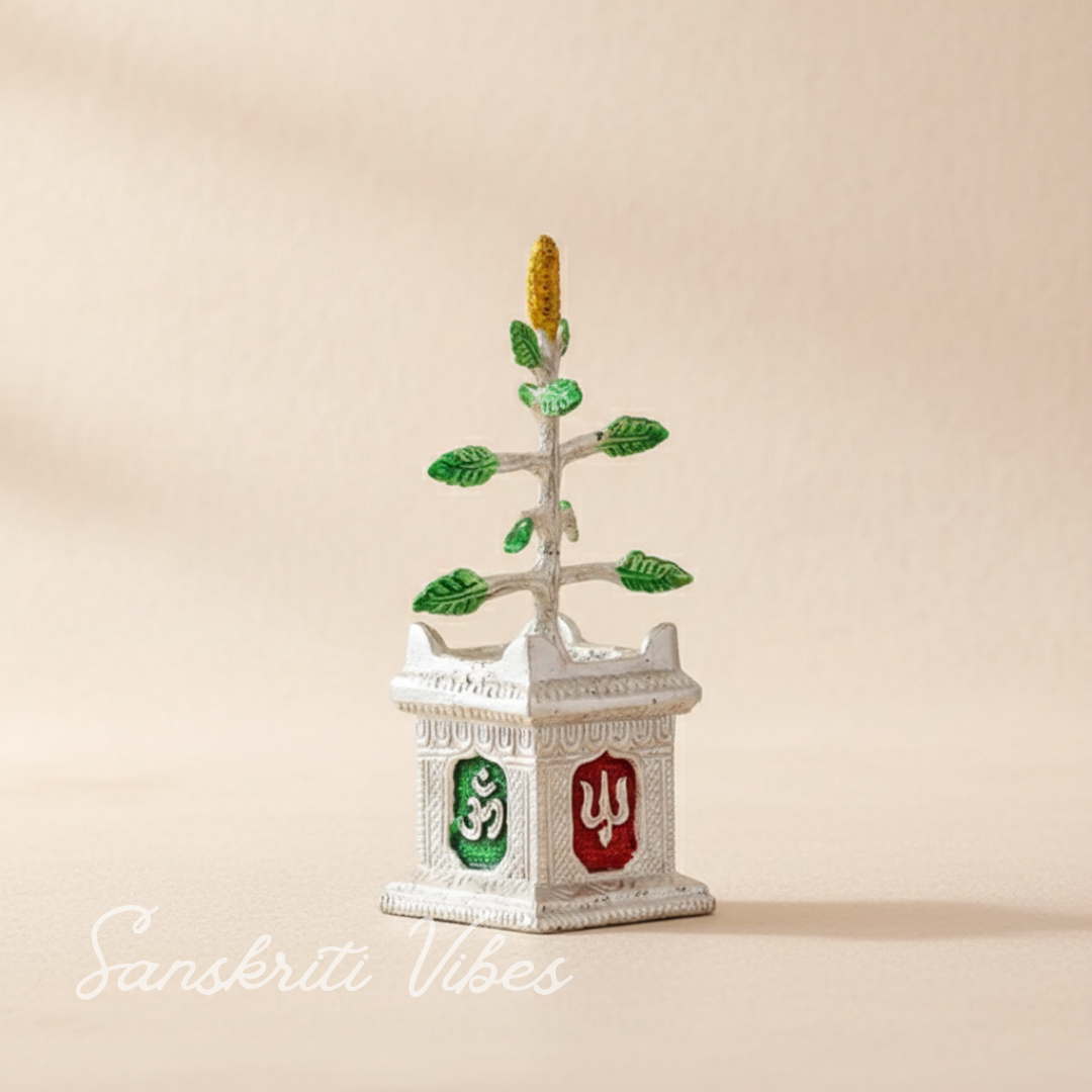 Spiritual Graceful Tulsi Plant Artificial Decorative Showpiece Figurine for Pooja Room - Retail Maharaj